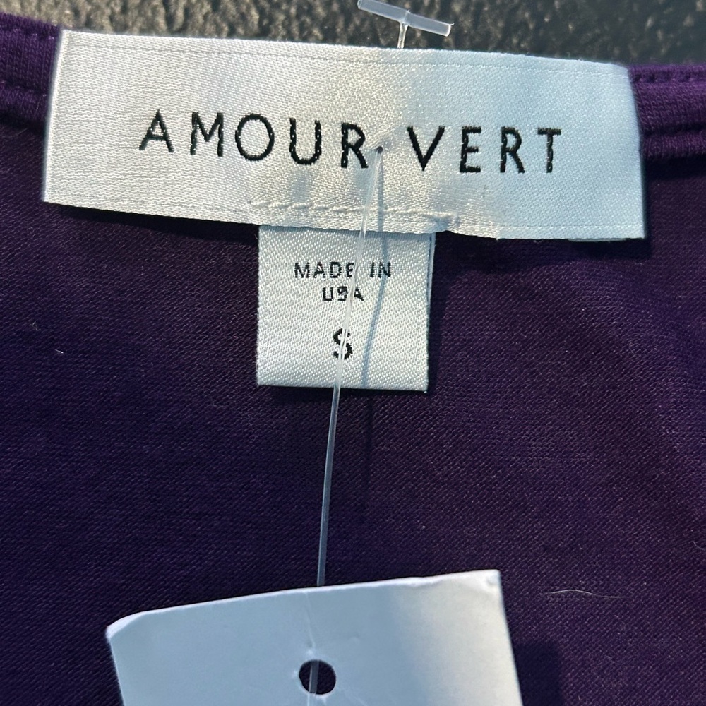 Amour Vert Grape Olive Dream Knit 3/4 Sleeves Twist Elastic Waist NWT Small - Picture 3 of 9